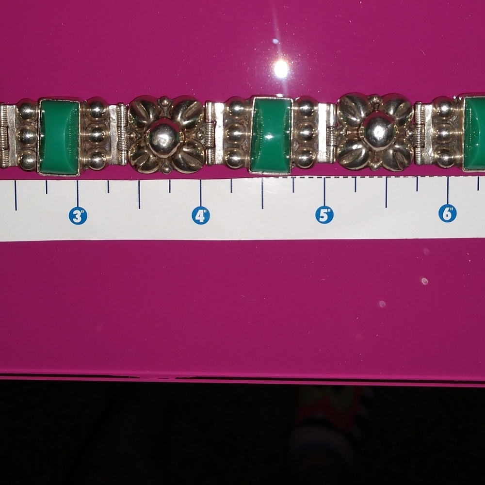 Jade and 925 sterling silver bracelet